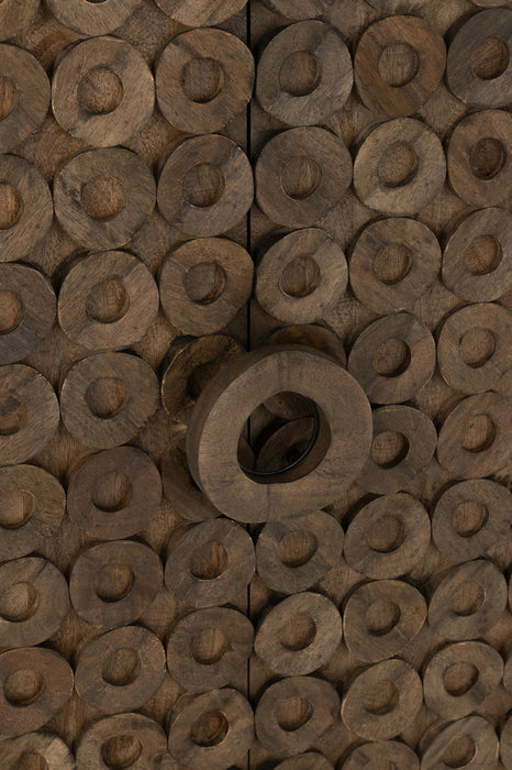Kast 2 deuren mangohout/mdf bruin-Opbergkasten-J-Line