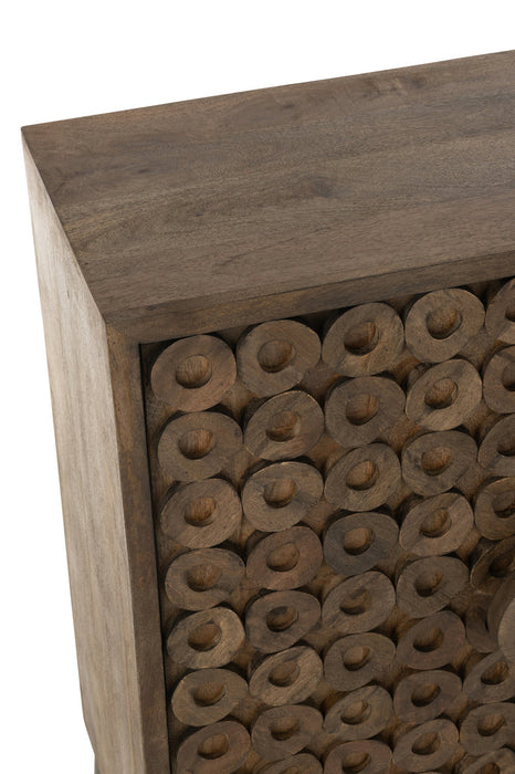Kast 2 deuren mangohout/mdf bruin-Opbergkasten-J-Line