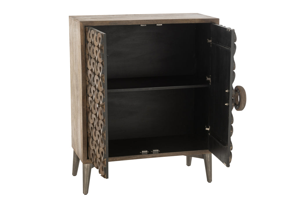 Kast 2 deuren mangohout/mdf bruin-Opbergkasten-J-Line