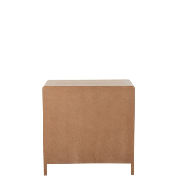 Kast 3 lades paulownia/rattan naturel-Opbergkasten-J-Line