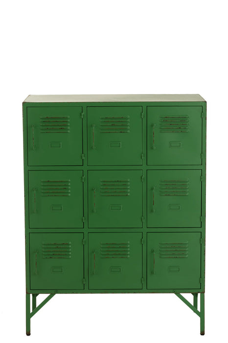 Kast 9 deuren metaal groen-Opbergkasten-J-Line