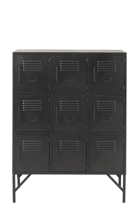 Kast 9 deuren metaal zwart-Opbergkasten-J-Line