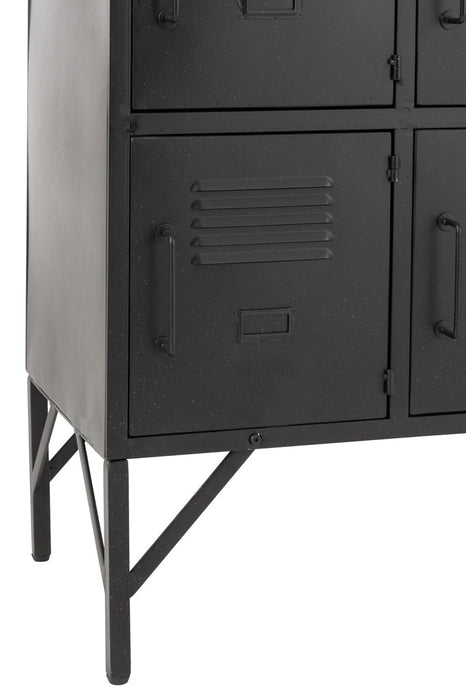 Kast 9 deuren metaal zwart-Opbergkasten-J-Line