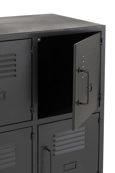 Kast 9 deuren metaal zwart-Opbergkasten-J-Line