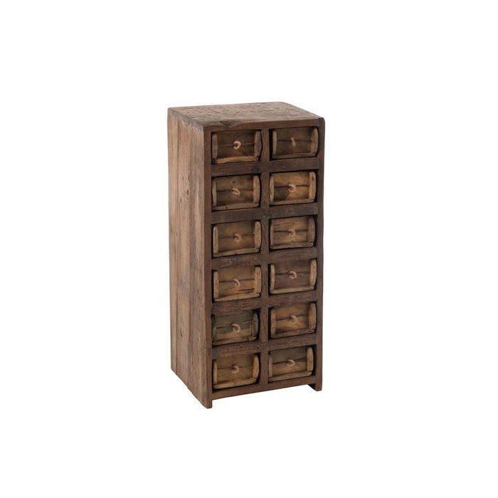 Lamp Bruin Recycled hout 34 cm-Tafellampen-J-Line