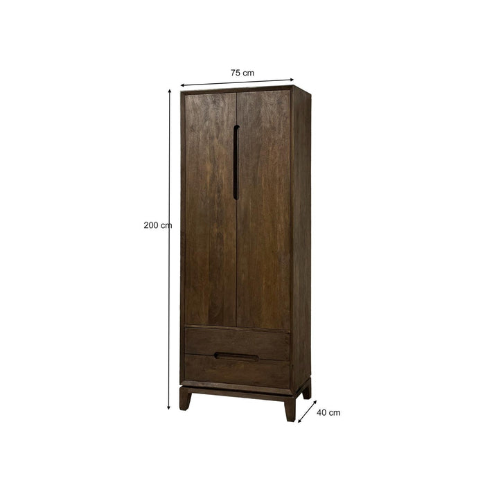 Kast Cortez Mangohout Bruin 40x75x200 cm-Opbergkasten-Livingfurn