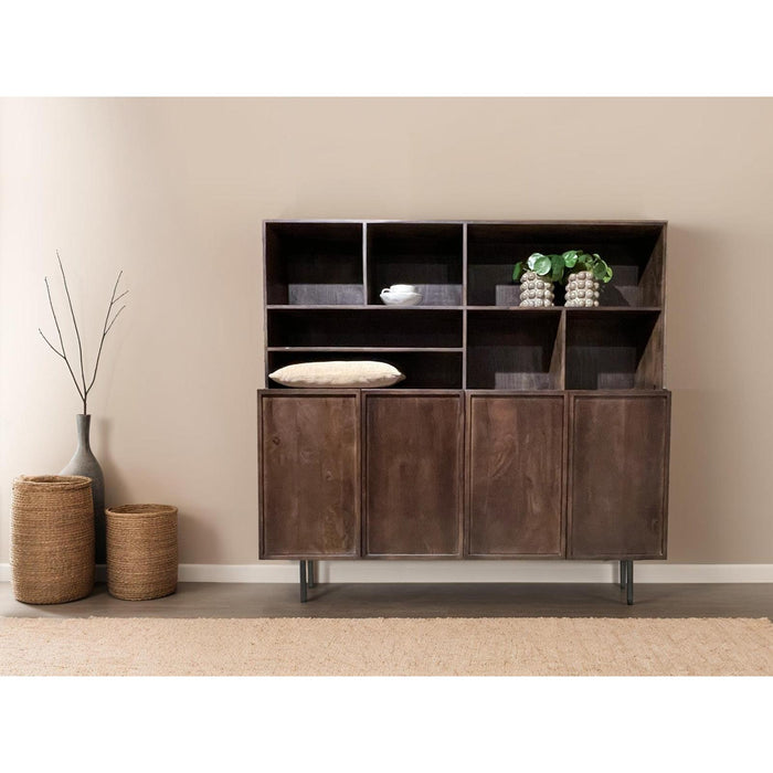 Kast Elan Mangohout Bruin 45x180x172 cm-Opbergkasten-Livingfurn