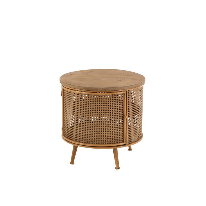Lamp Bruin Fir hout Rond 59 cm-Tafellampen-J-Line