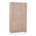 Kast High 2 Doors Zigzag Hout | Metaal Natuurlijk | Wit-Opbergkasten-J-Line