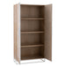 Kast High 2 Doors Zigzag Hout | Metaal Natuurlijk | Wit-Opbergkasten-J-Line