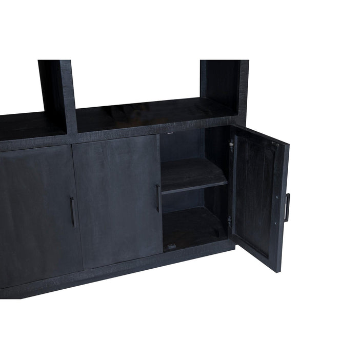 Kast Jaxx Mangohout Zwart 145x50x230 cm-Opbergkasten-Livingfurn