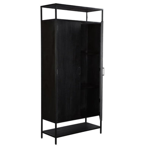 Kast Kala Mangohout Zwart 100x40x210 cm-Opbergkasten-Livingfurn