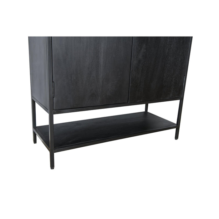 Kast Kala Mangohout Zwart 100x40x210 cm-Opbergkasten-Livingfurn