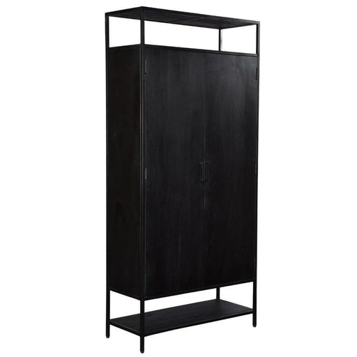 Kast Kala Mangohout Zwart 100x40x210 cm-Opbergkasten-Livingfurn