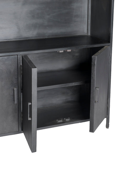 Kast Kala Mangohout Zwart 120x40 cm-Opbergkasten-Livingfurn