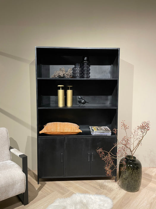 Kast Kala Mangohout Zwart 120x40 cm-Opbergkasten-Livingfurn