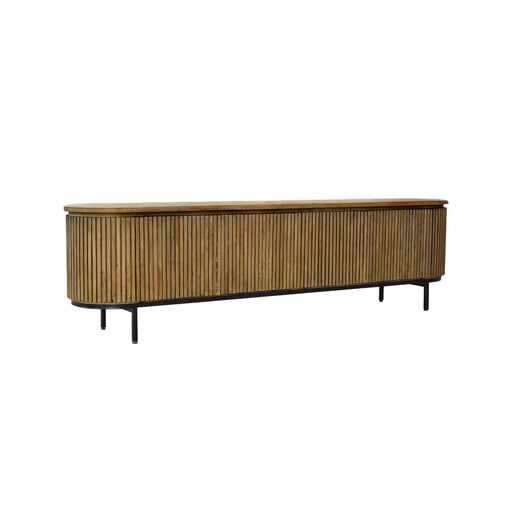 Kast Lausanne Teakhout Naturel hout 210x43 cm-Opbergkasten-Livingfurn