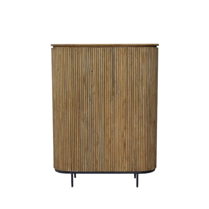 Kast Lausanne Teakhout Naturel hout 43x115x151 cm-Opbergkasten-Livingfurn