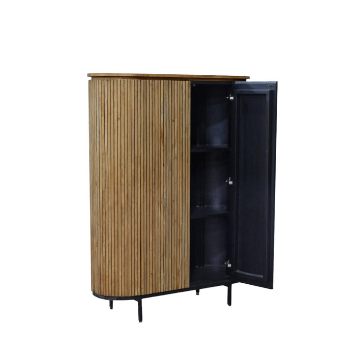 Kast Lausanne Teakhout Naturel hout 43x115x151 cm-Opbergkasten-Livingfurn