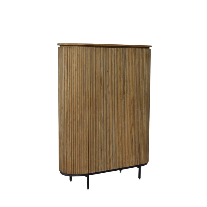 Kast Lausanne Teakhout Naturel hout 43x115x151 cm-Opbergkasten-Livingfurn