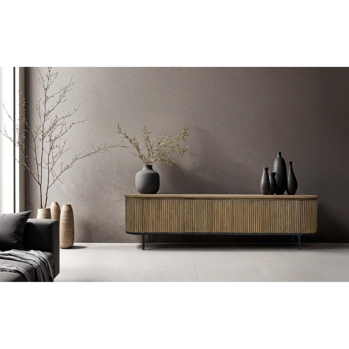 Kast Lausanne Teakhout Naturel hout 43x210x56 cm-TV-meubels-Livingfurn
