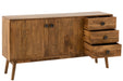 Kast Lora 2deuren+3laden mango hout bruin-Dressoirs-J-Line