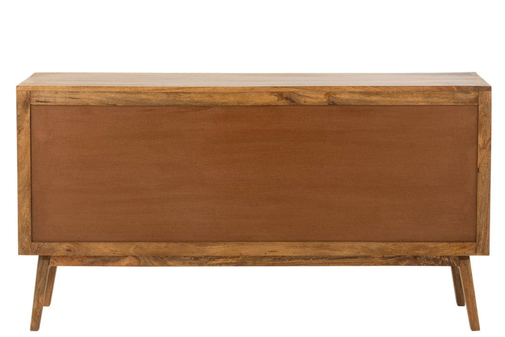Kast Lora 2deuren+3laden mango hout bruin-Dressoirs-J-Line