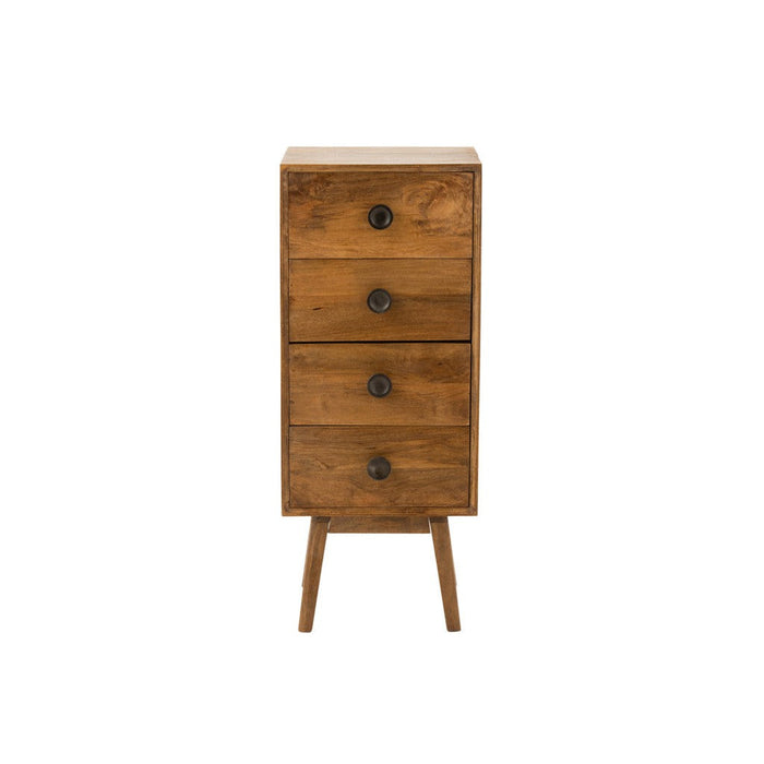 Kast Lora 4 Lades Mango Hout Brown-Opbergkasten-J-Line