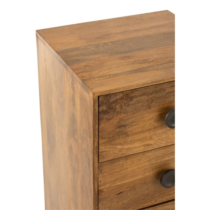 Kast Lora 4 Lades Mango Hout Brown-Opbergkasten-J-Line