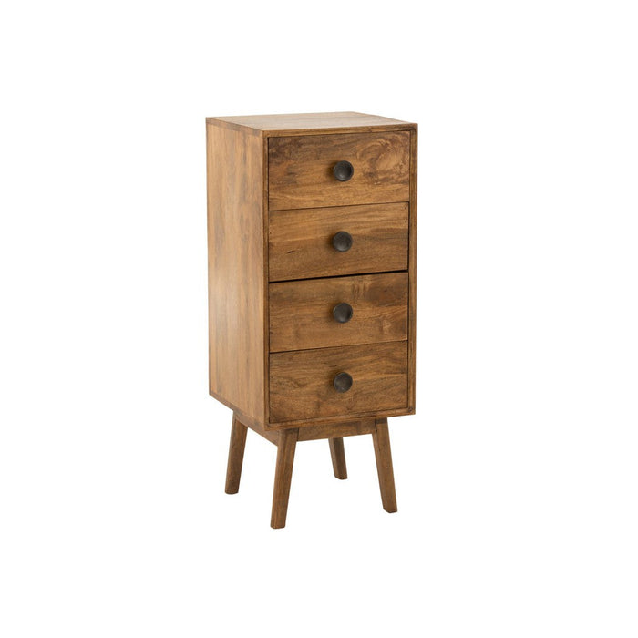 Kast Lora 4 Lades Mango Hout Brown-Opbergkasten-J-Line