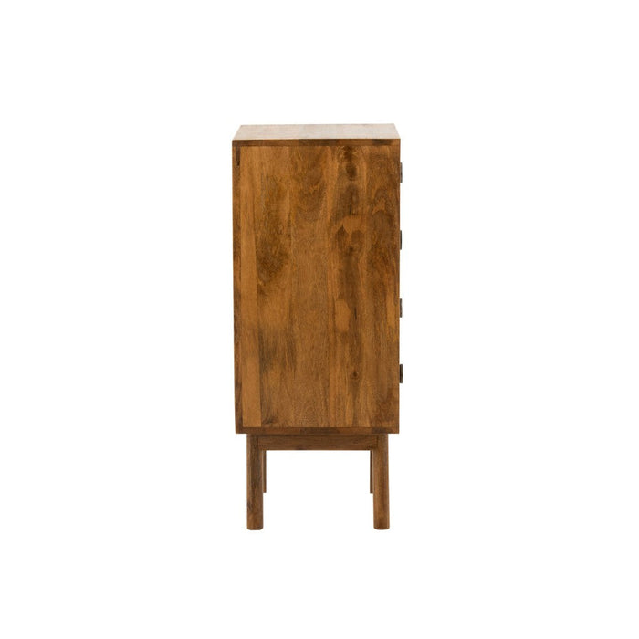 Kast Lora 4laden mango hout bruin-Opbergkasten-J-Line