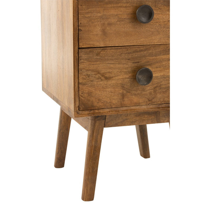 Kast Lora 4laden mango hout bruin-Opbergkasten-J-Line