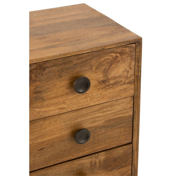 Kast Lora 4laden mango hout bruin-Opbergkasten-J-Line