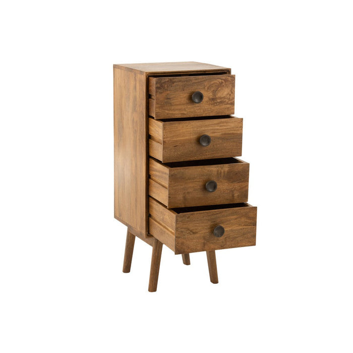 Kast Lora 4laden mango hout bruin-Opbergkasten-J-Line