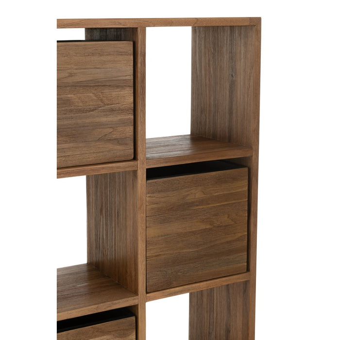 Kast Met lades gerecycleerd teak naturel-Vakkenkasten-J-Line