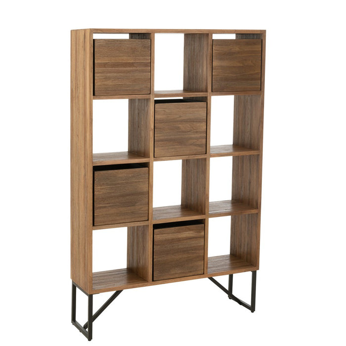 Kast Met lades gerecycleerd teak naturel-Vakkenkasten-J-Line