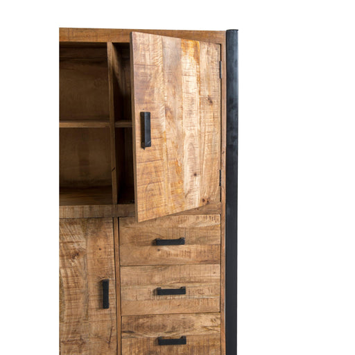 Kast Nairobi Mangohout Naturel hout 100x43x150 cm-Opbergkasten-Livingfurn