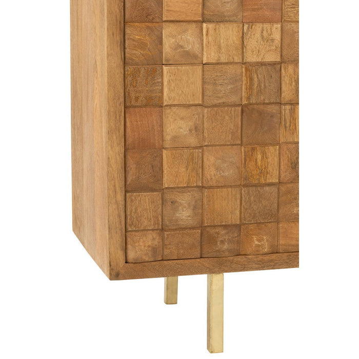 Kast Nino Metaal | Mango Hout Natuurlijk | Gold-Opbergkasten-J-Line