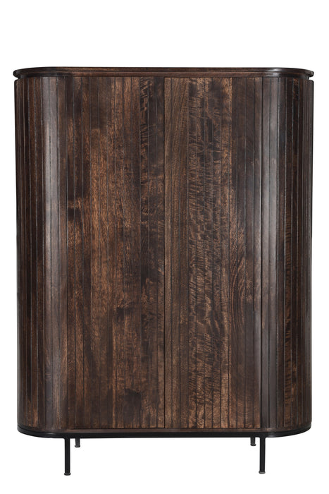 Kast Noor Mangohout Bruin 115x43x151 cm-Opbergkasten-Livingfurn