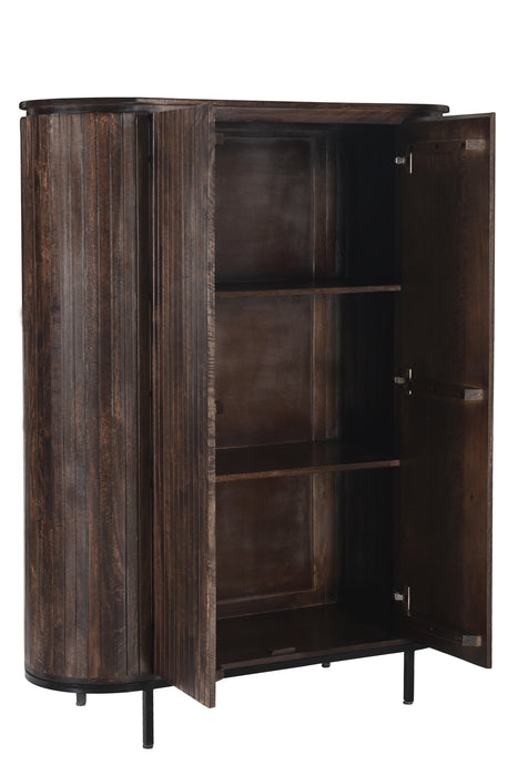 Kast Noor Mangohout Bruin 115x43x151 cm-Opbergkasten-Livingfurn