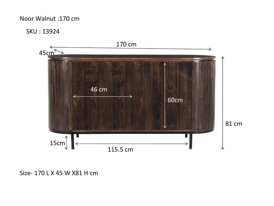 Kast Noor Mangohout Bruin 170x43 cm-Opbergkasten-Livingfurn