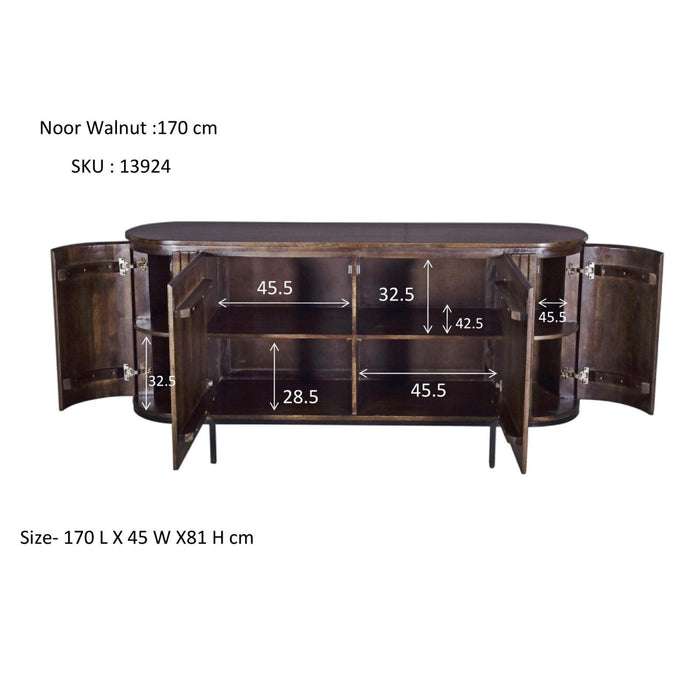 Kast Noor Mangohout Bruin 170x43x81 cm-Dressoirs-Livingfurn