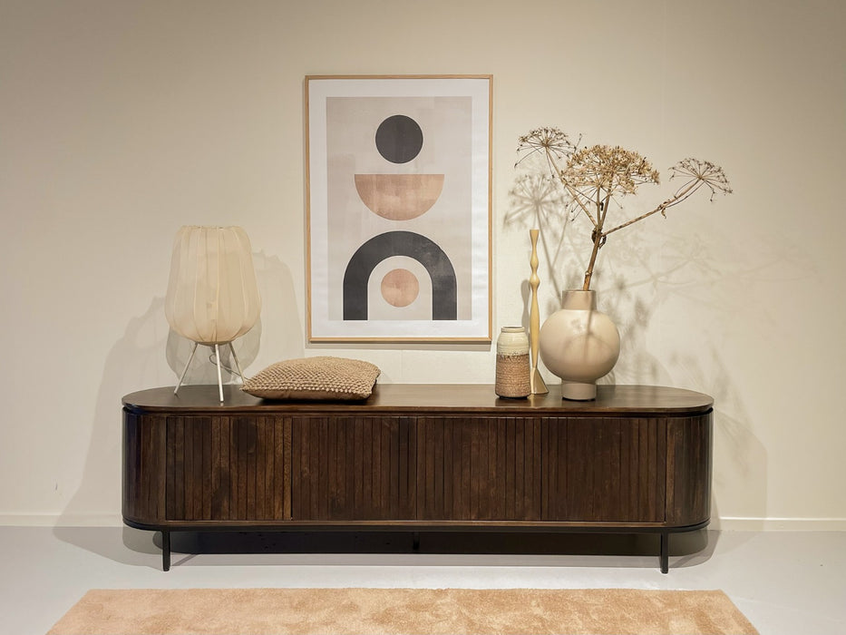 Kast Noor Mangohout Bruin 210x43x56 cm-TV-meubels-Livingfurn