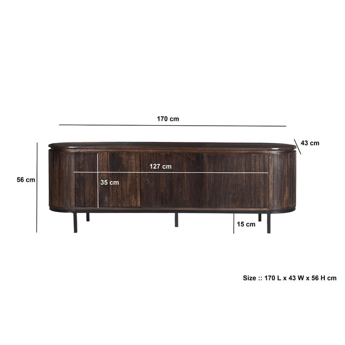 Kast Noor Mangohout Bruin 43x170x56 cm-TV-meubels-Livingfurn
