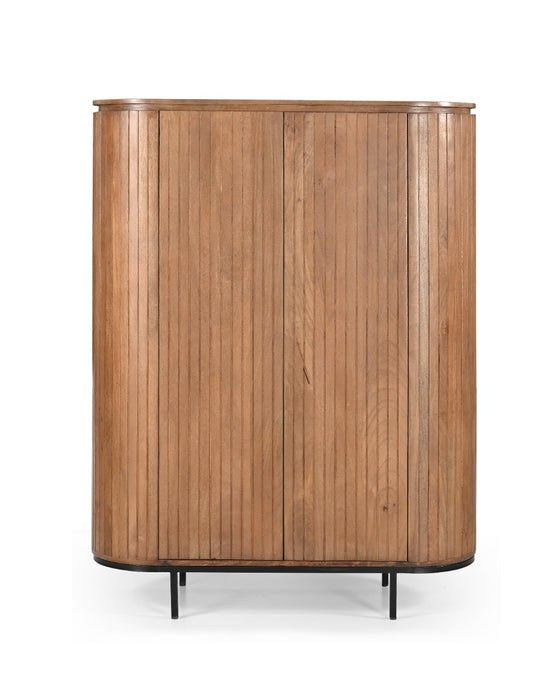 Kast Noor Mangohout Naturel hout 115x43x151 cm-Opbergkasten-Livingfurn