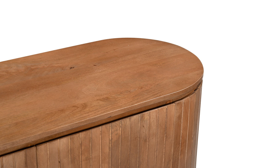 Kast Noor Mangohout Naturel hout 115x43x151 cm-Opbergkasten-Livingfurn