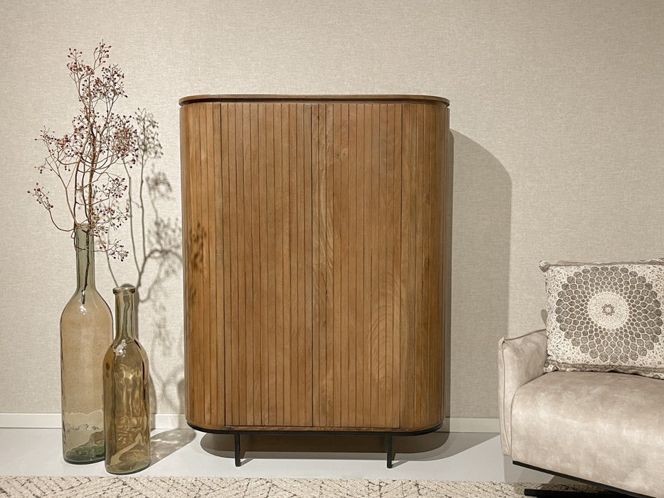 Kast Noor Mangohout Naturel hout 115x43x151 cm-Opbergkasten-Livingfurn