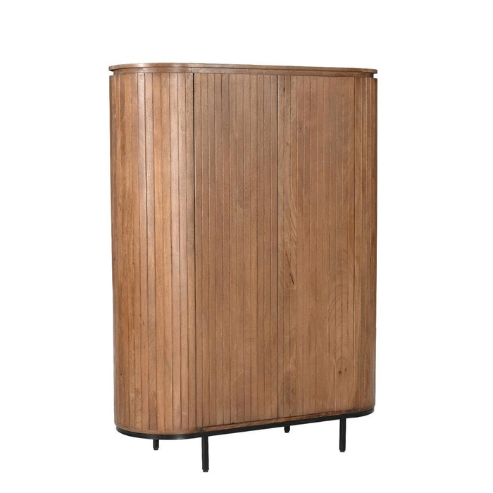 Kast Noor Mangohout Naturel hout 115x43x151 cm-Opbergkasten-Livingfurn
