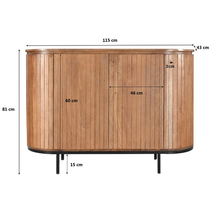 Kast Noor Mangohout Naturel hout 115x43x81 cm-Dressoirs-Livingfurn