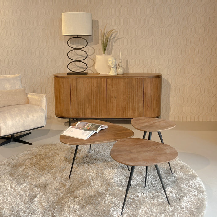 Kast Noor Mangohout Naturel hout 170x43 cm-Opbergkasten-Livingfurn